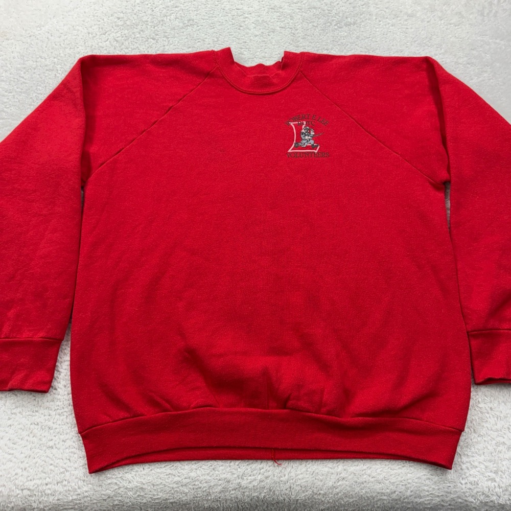 VTG Robert E Lee ROTC Volunteers Red Sweatshirt Men XL Fruit of Loom Made USA